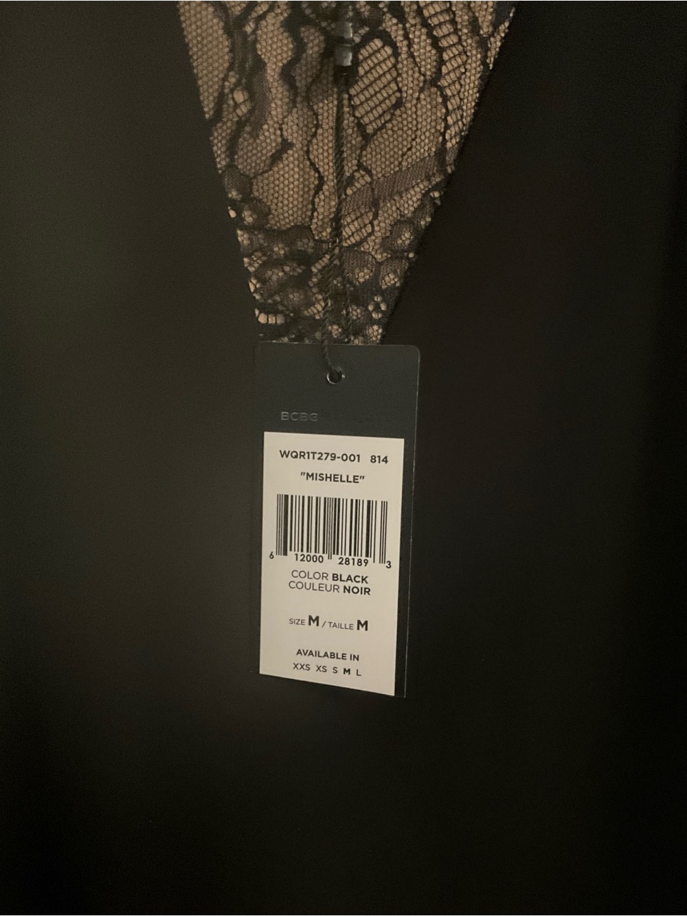 BCBGMaxAzria Black Dress with Lace Inset